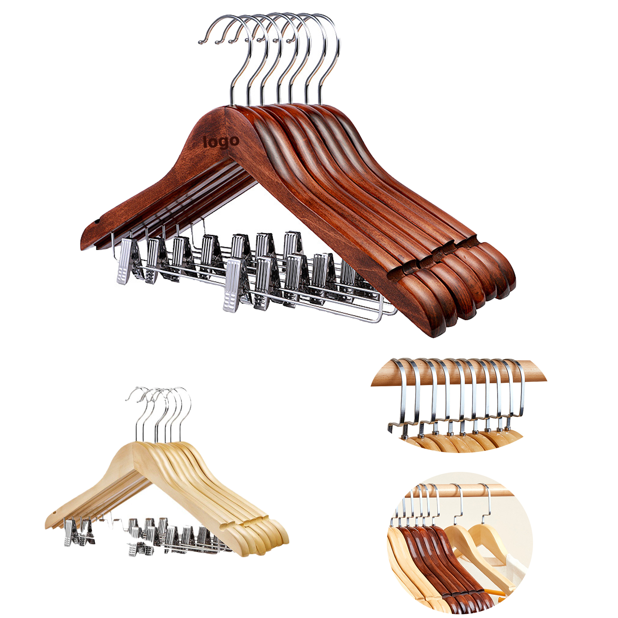 Wooden Custom Coat Suit Hotel Hangers 1