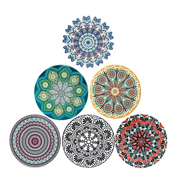 Round Absorbent Ceramic Coasters 4