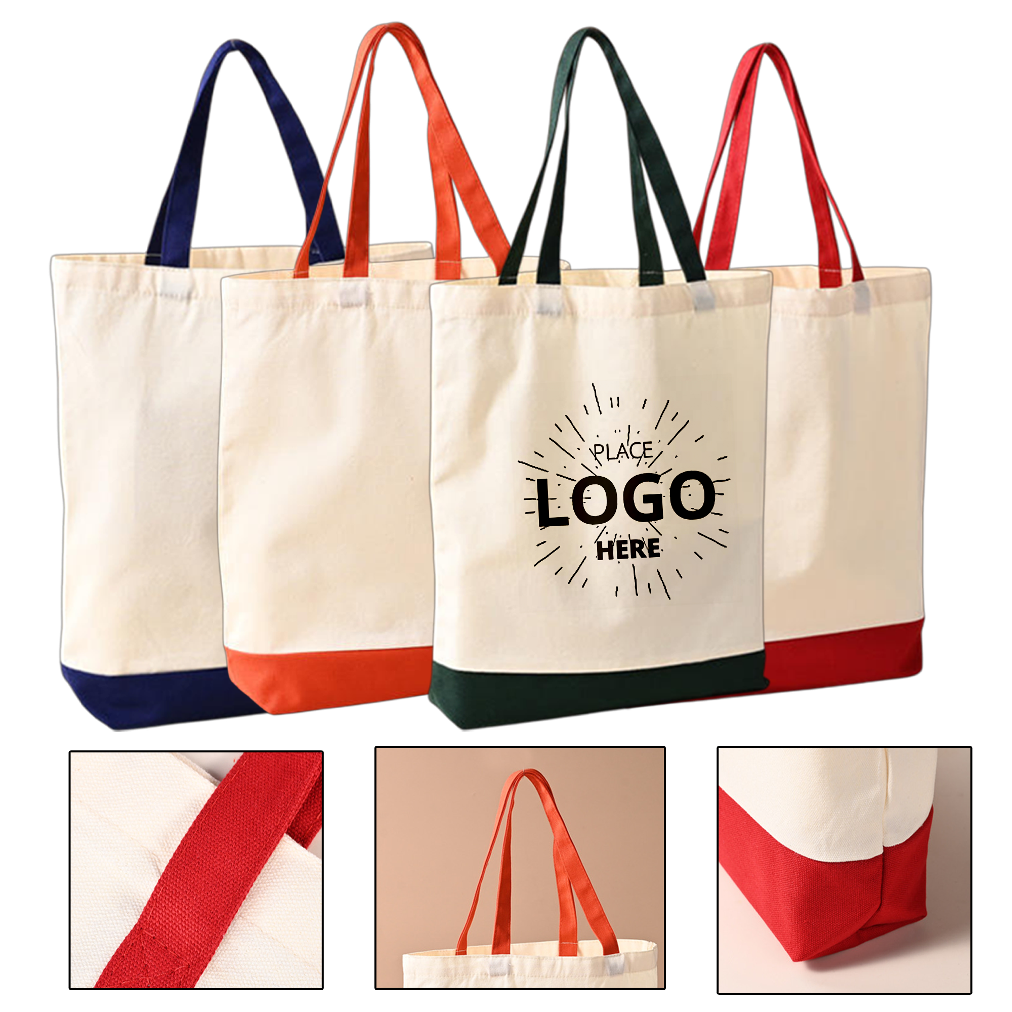 Outdoor Portable Shopping Canvas Bag, custom tote bag with logo imprint 2