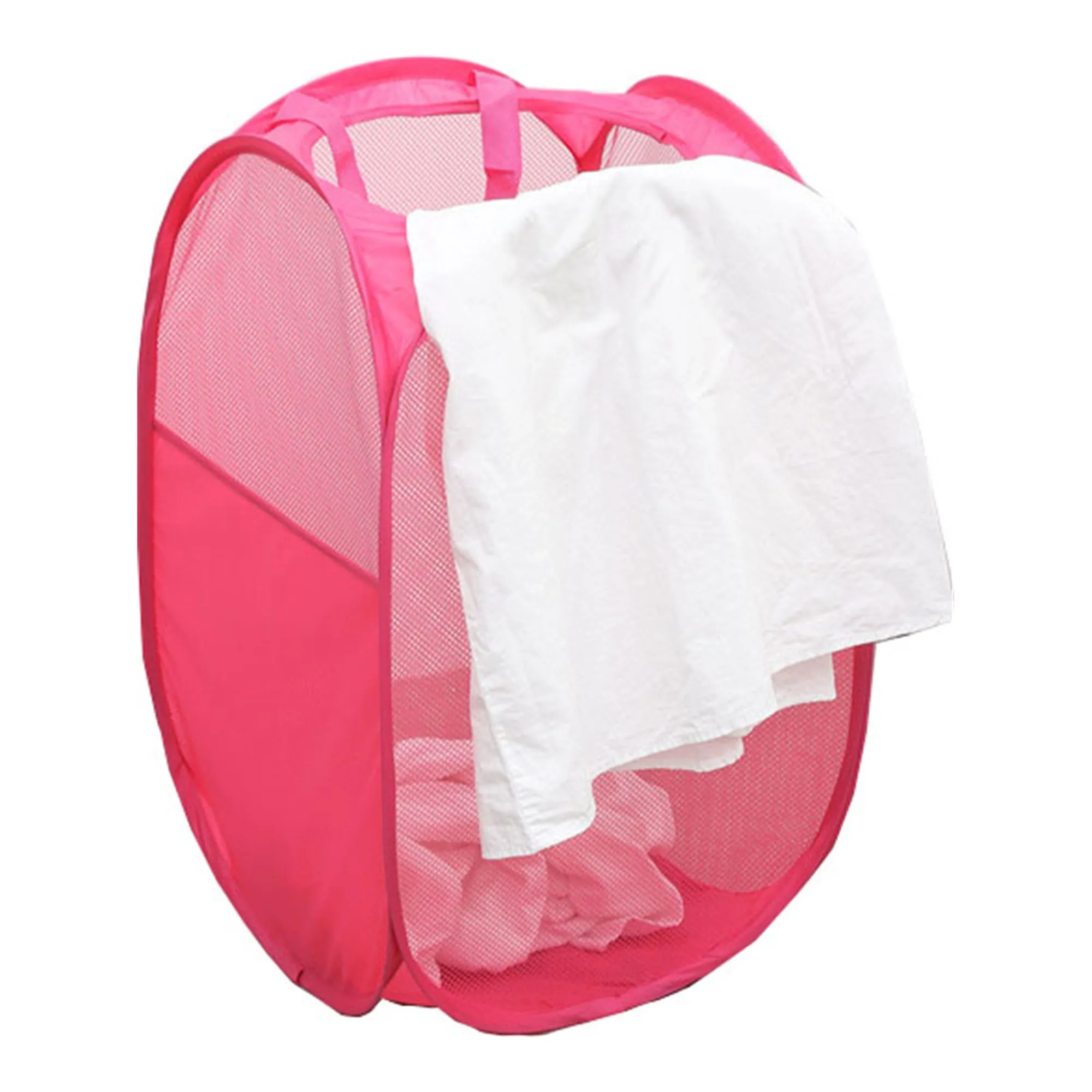 Durable Handle Collapsible Mesh Laundry Basket 5