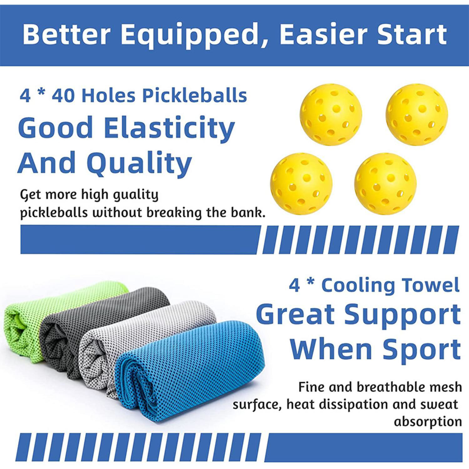 Wooden Pickleball Racket Paddle & Ball Set w/ Drawstring Bag 9