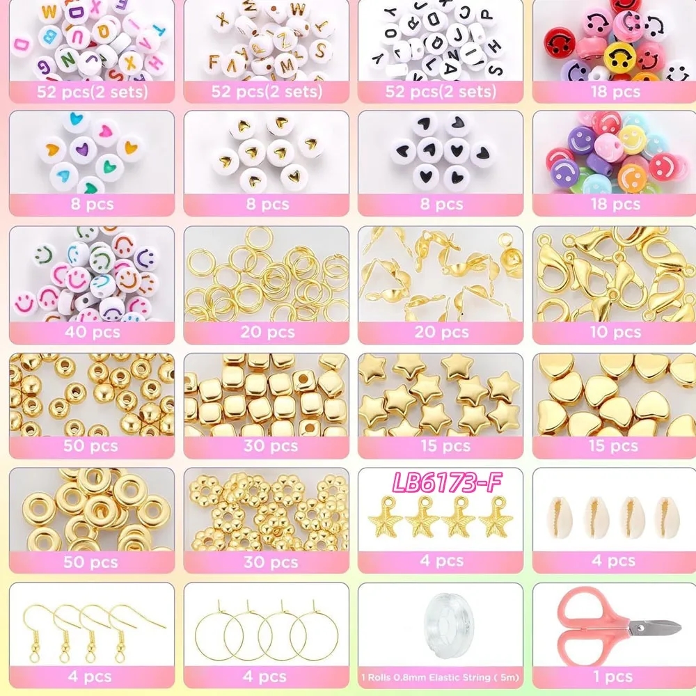 Lot DIY Friendship Bracelet Making Kit Beads and Charms Set 5