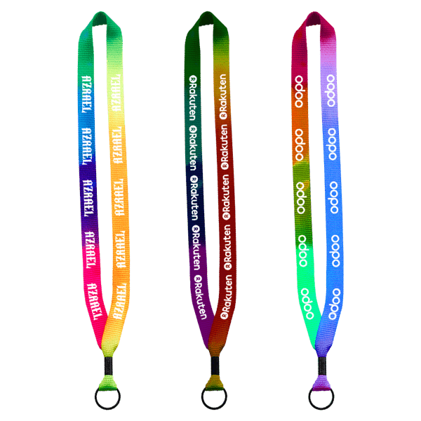 3/4" Tie Dye Lanyard with Metal Crimp & Metal Split-Ring 1