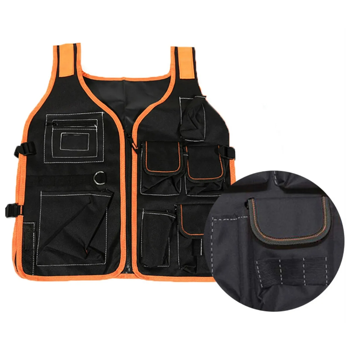 Multi-Pocket Safety Work Vest Tool Storage Gear 4