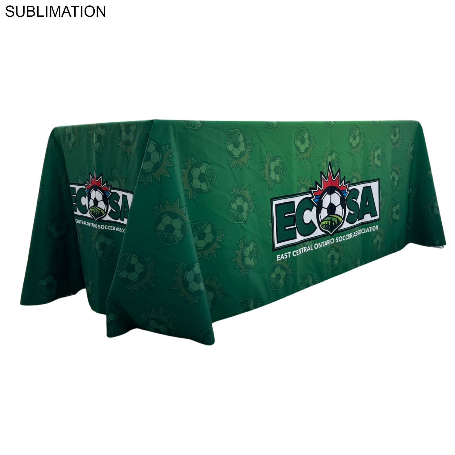 24Hr Express Ship - 6' LazerCut 4-Sided Sublimated Tablecloth, Drape Style, Closed Back 13