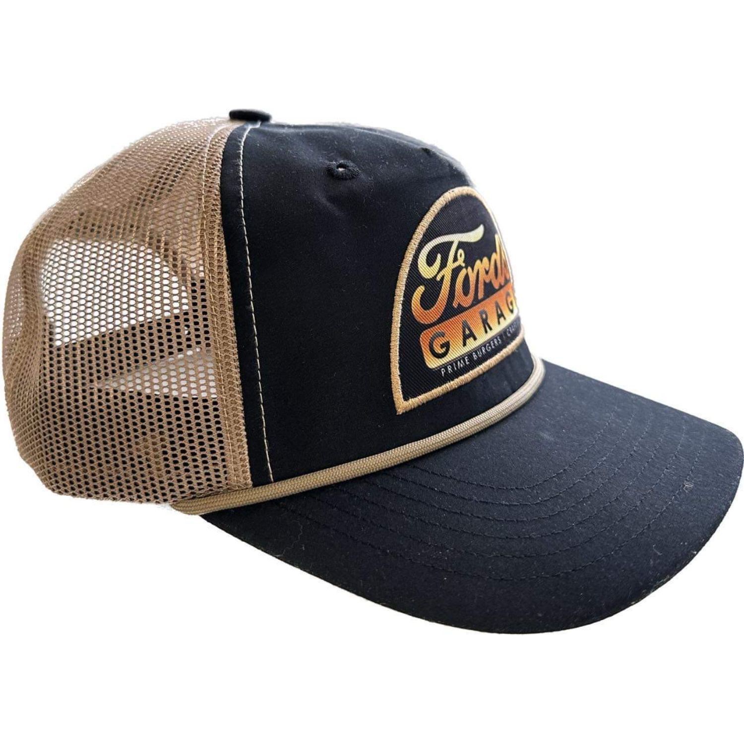 Premium Taslon & Mesh Fabric 5-Panel Rope Halfmoon Structured Cap with Snapback Closure
