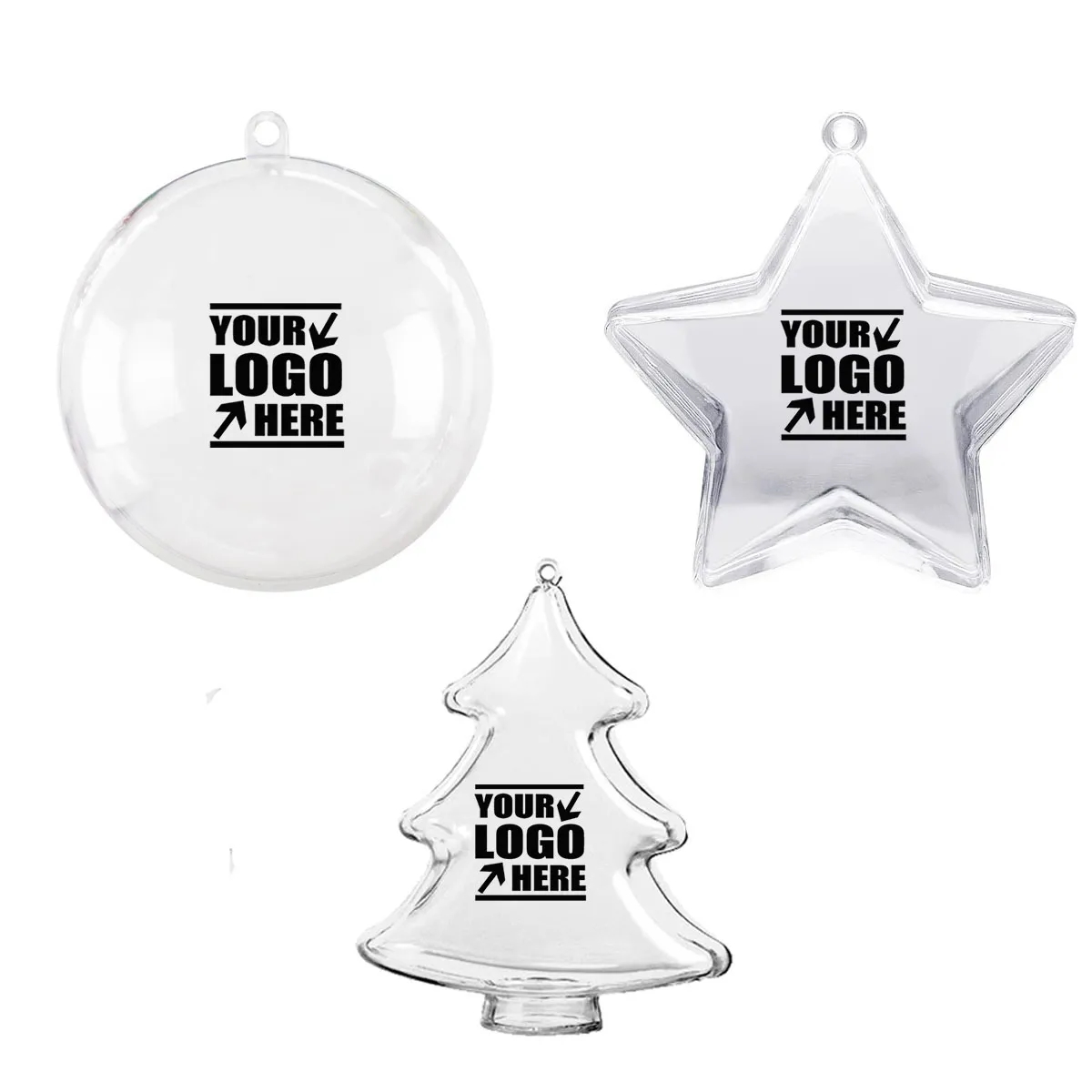 Multisize DIY Clear Plastic Fillable Ornament Balls 2