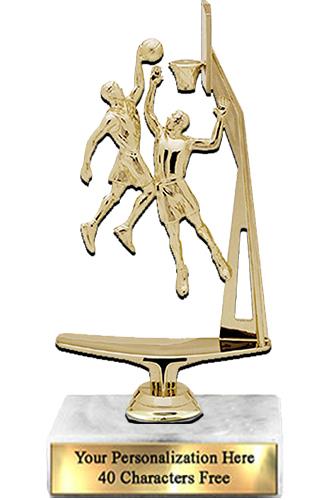 Trophy: 7", 2x3 white marble base, Double Action M 2