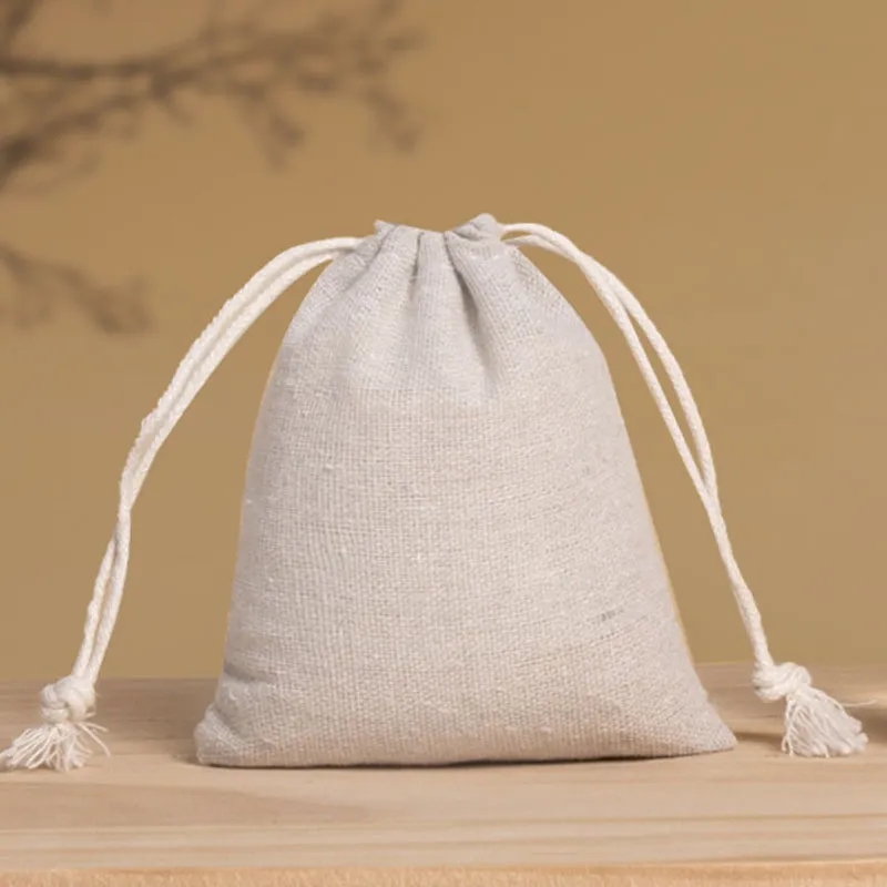 Custom Cotton Linen Drawstring Bags 8