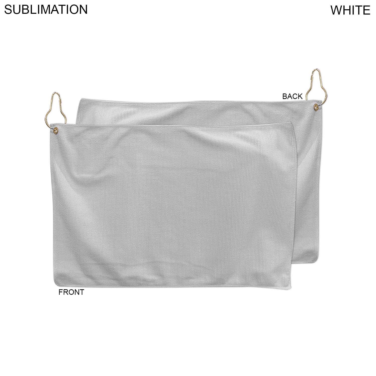 Microfiber Dri-Lite Terry Golf Towel, Finished size 12x18, Nofold Grommet & Hook, Sublimated 2