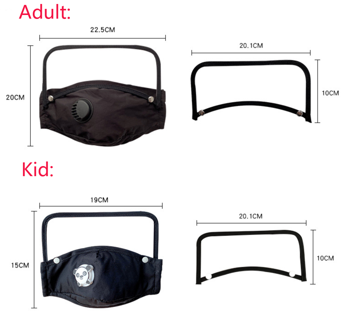 Knock-down Cotton Face Mask W/Clear Visor Shield 2