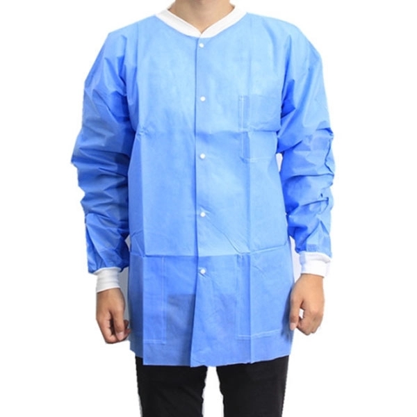 Short Disposable SMS Nonwoven Lab Coat 2