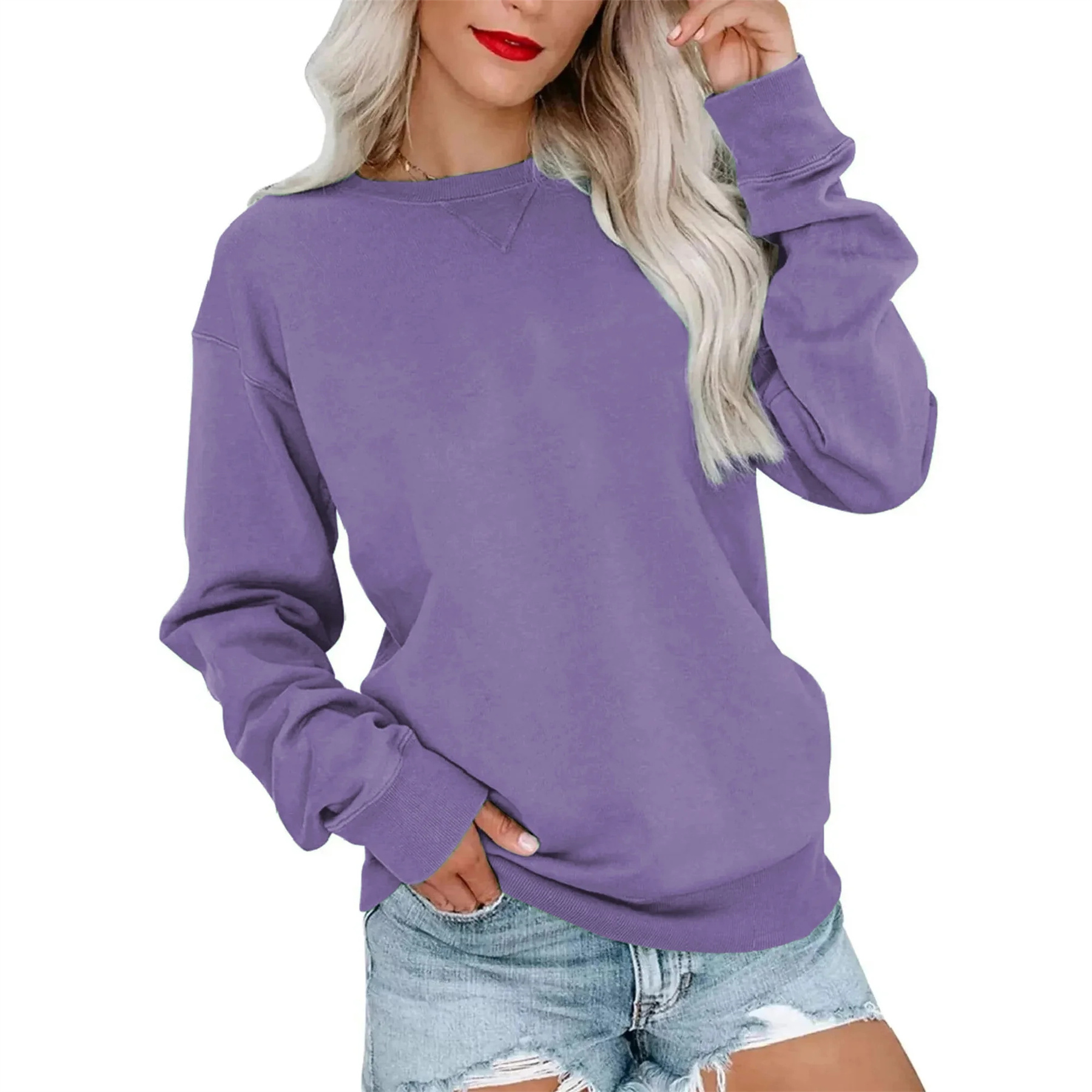 Casual Long SleeveSweatshirt for Women, custom hoodie or sweatshirt with logo imprint 15