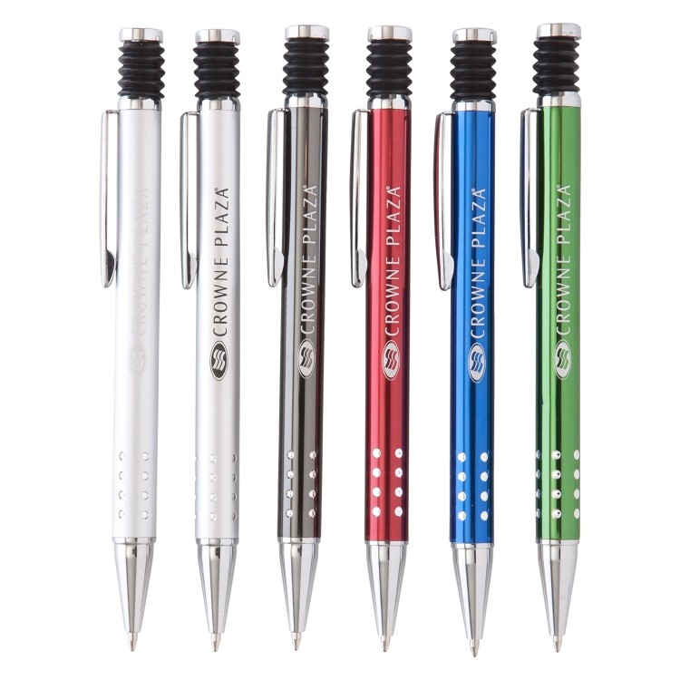 Frosted Ice Metallic Ballpoint Pen w/ Diamond Like Grip