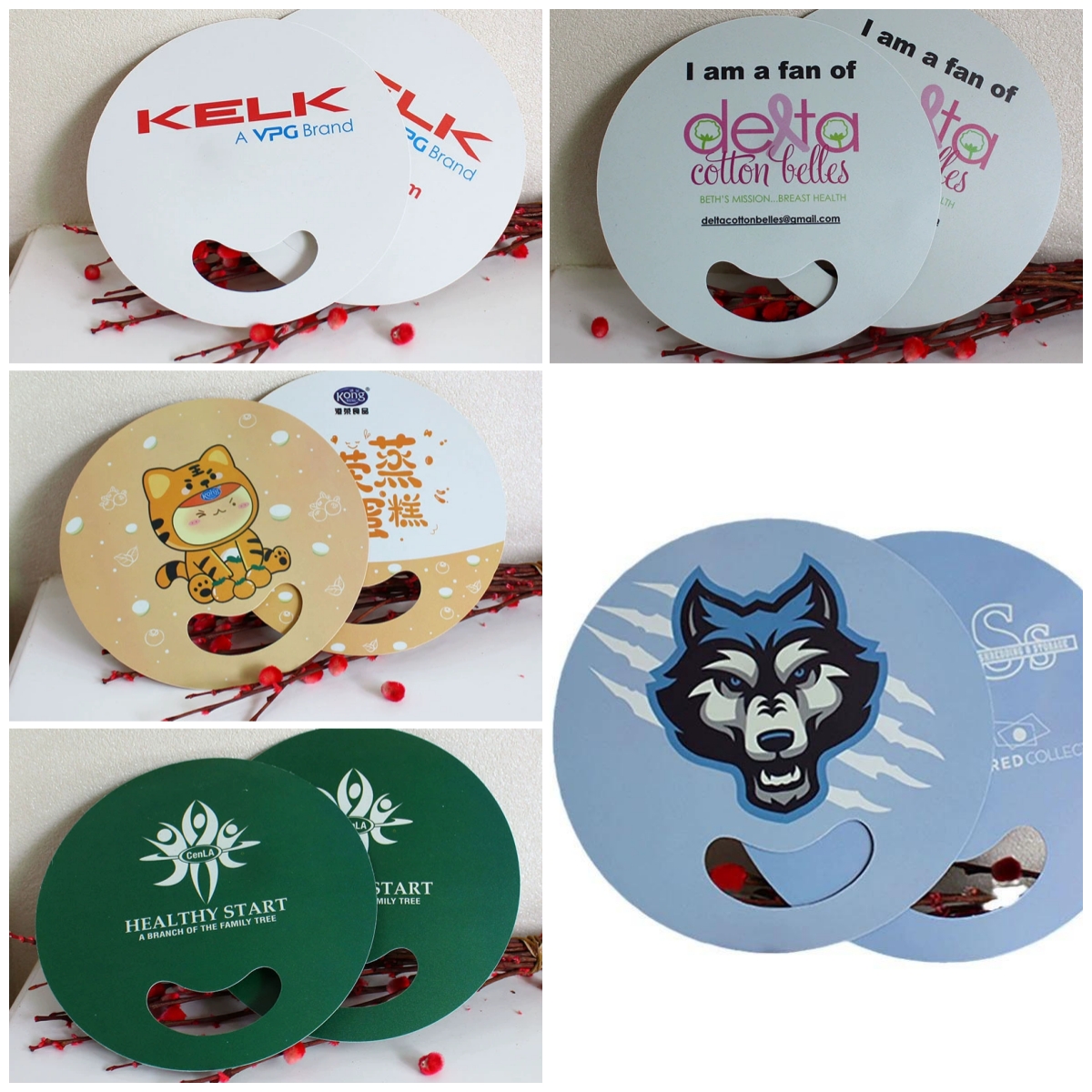 6.7" Plastic Hand Fan - Round 3