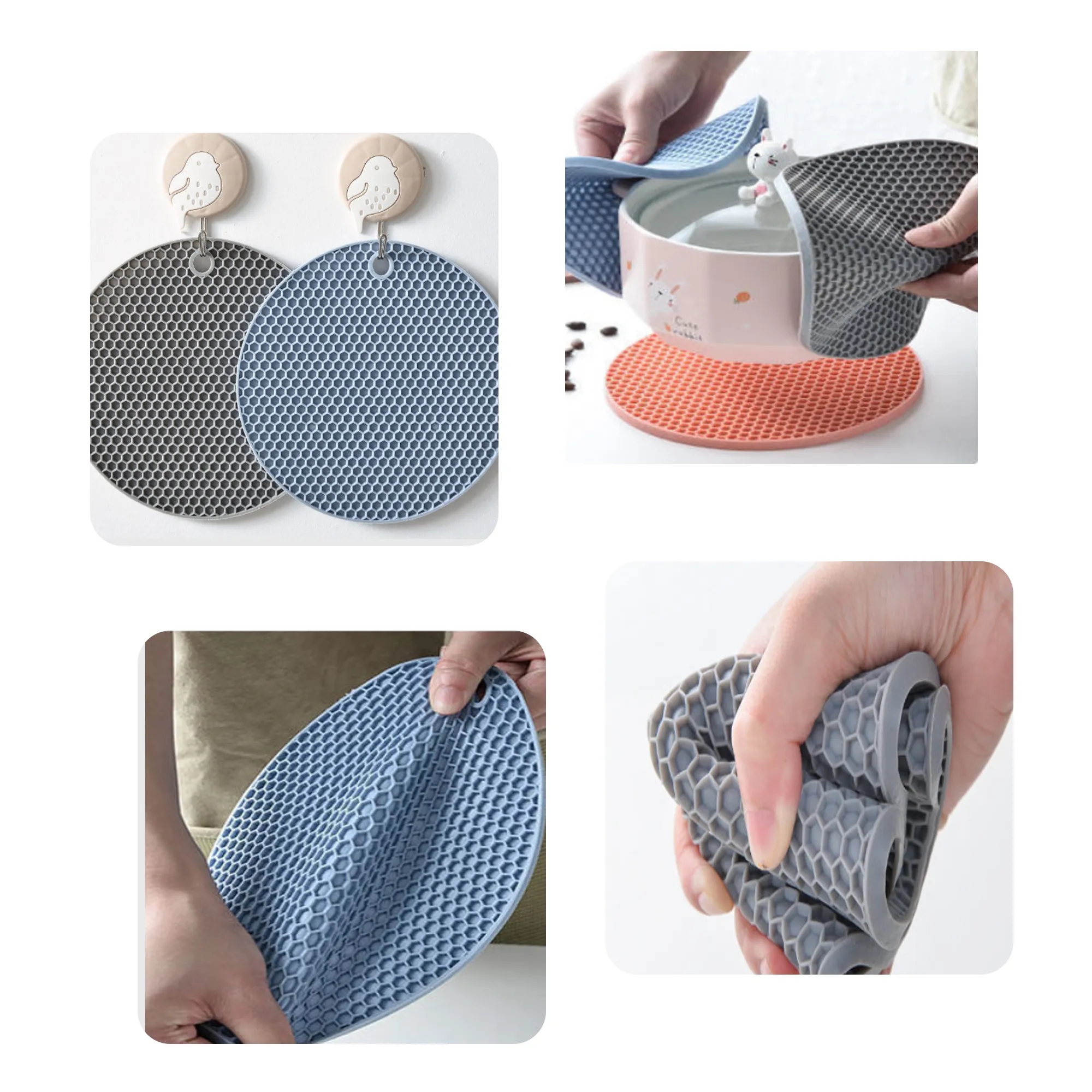 MOQ 50 PCS Honeycomb Silicone Pot Holder 2