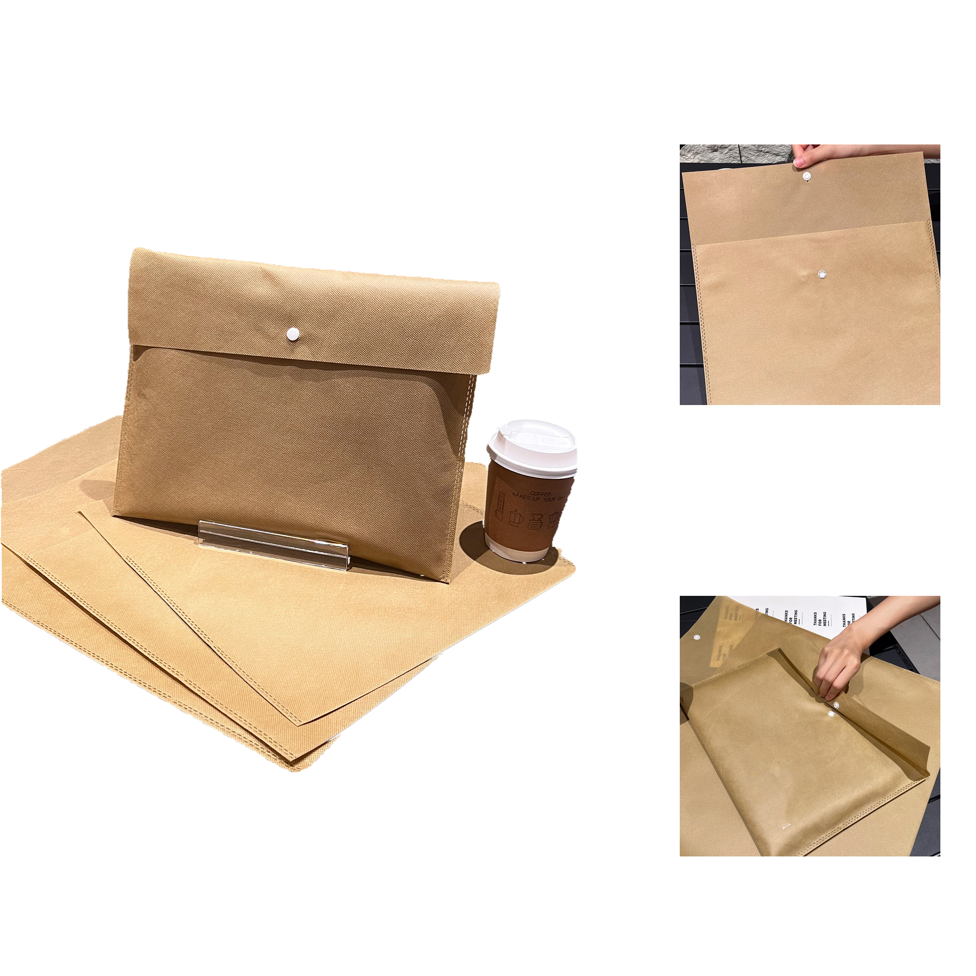 Non-woven Fabric Button File Bag 2