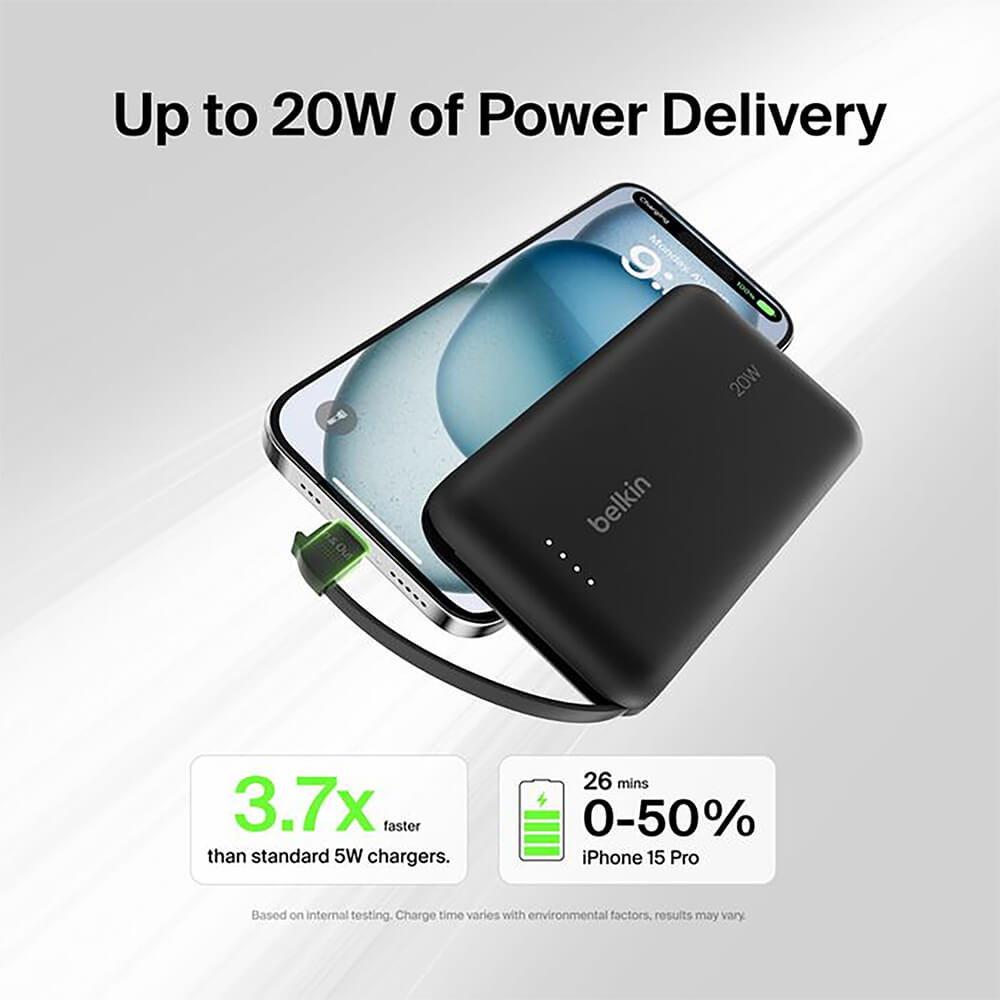 Belkin Power Bank 10K with Integrated Cable 5