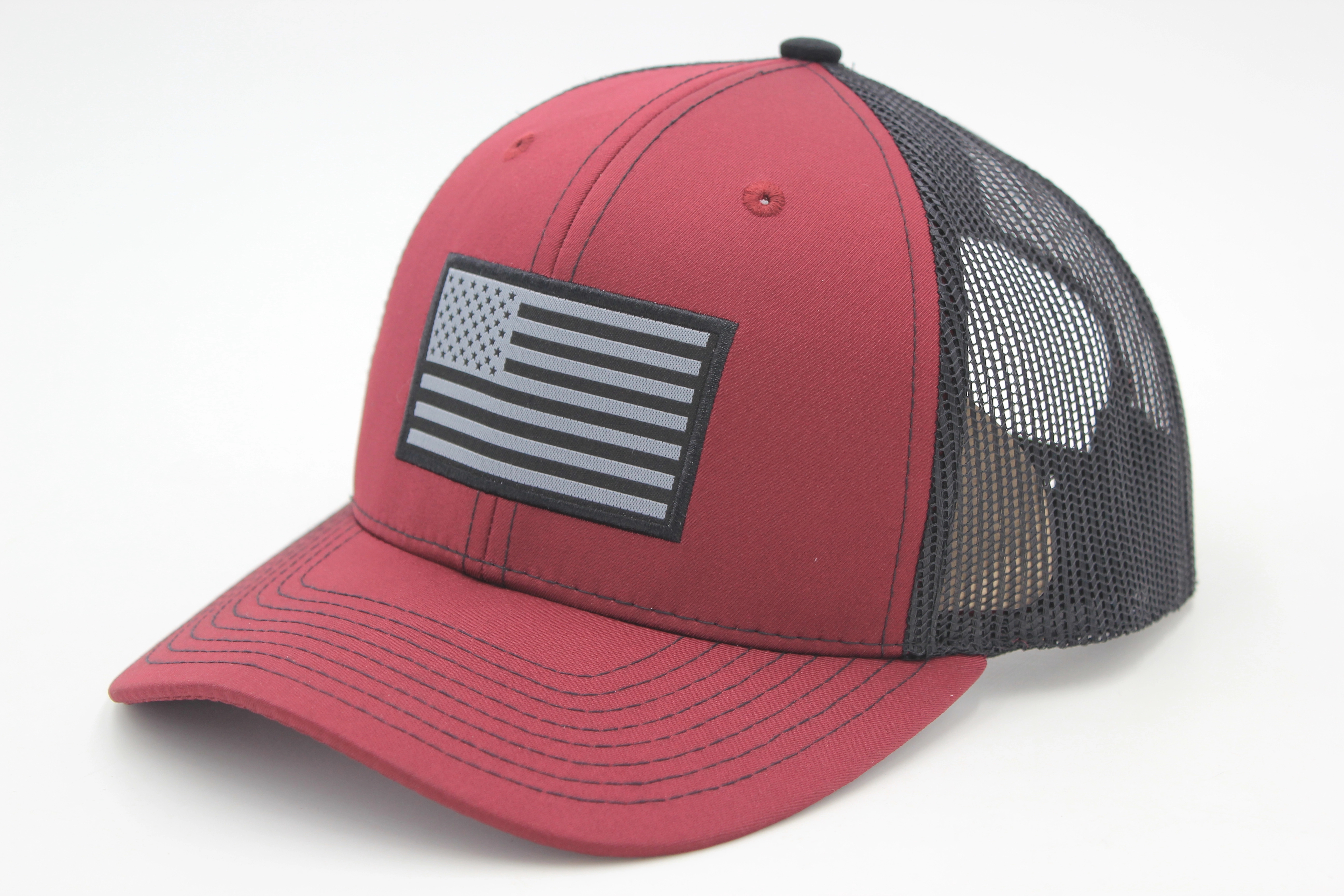 Trucker Cap 6 Panel Mesh Back SnapBack Woven Patch