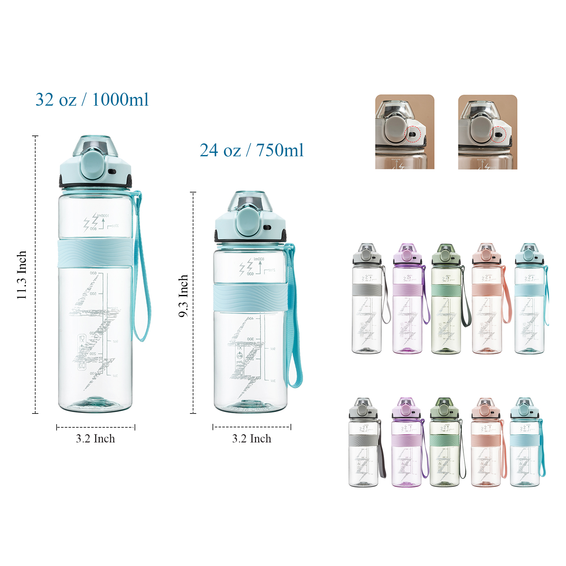 32 oz 24 oz Reusable Water Bottle 4