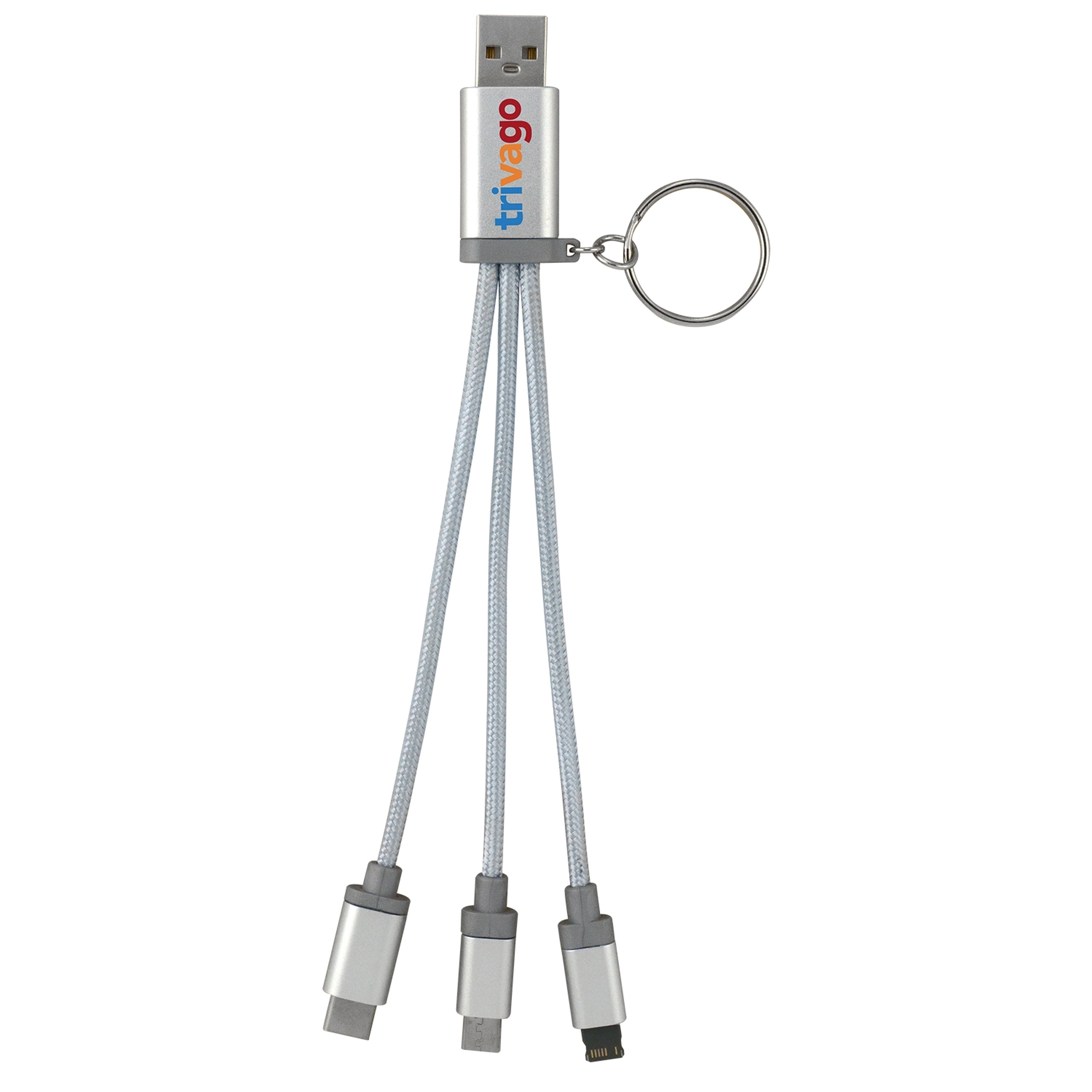 Metallic 3-in 1 Keychain Cable with Type C USB 11