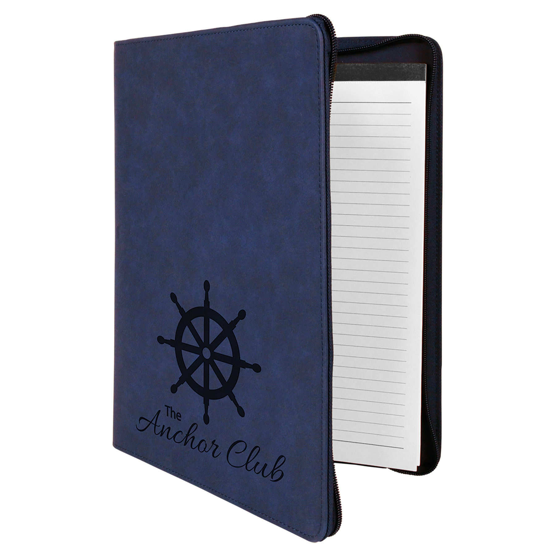 9 1/2" x 12" Zipable Leatherette Portfolio with Notepad 3