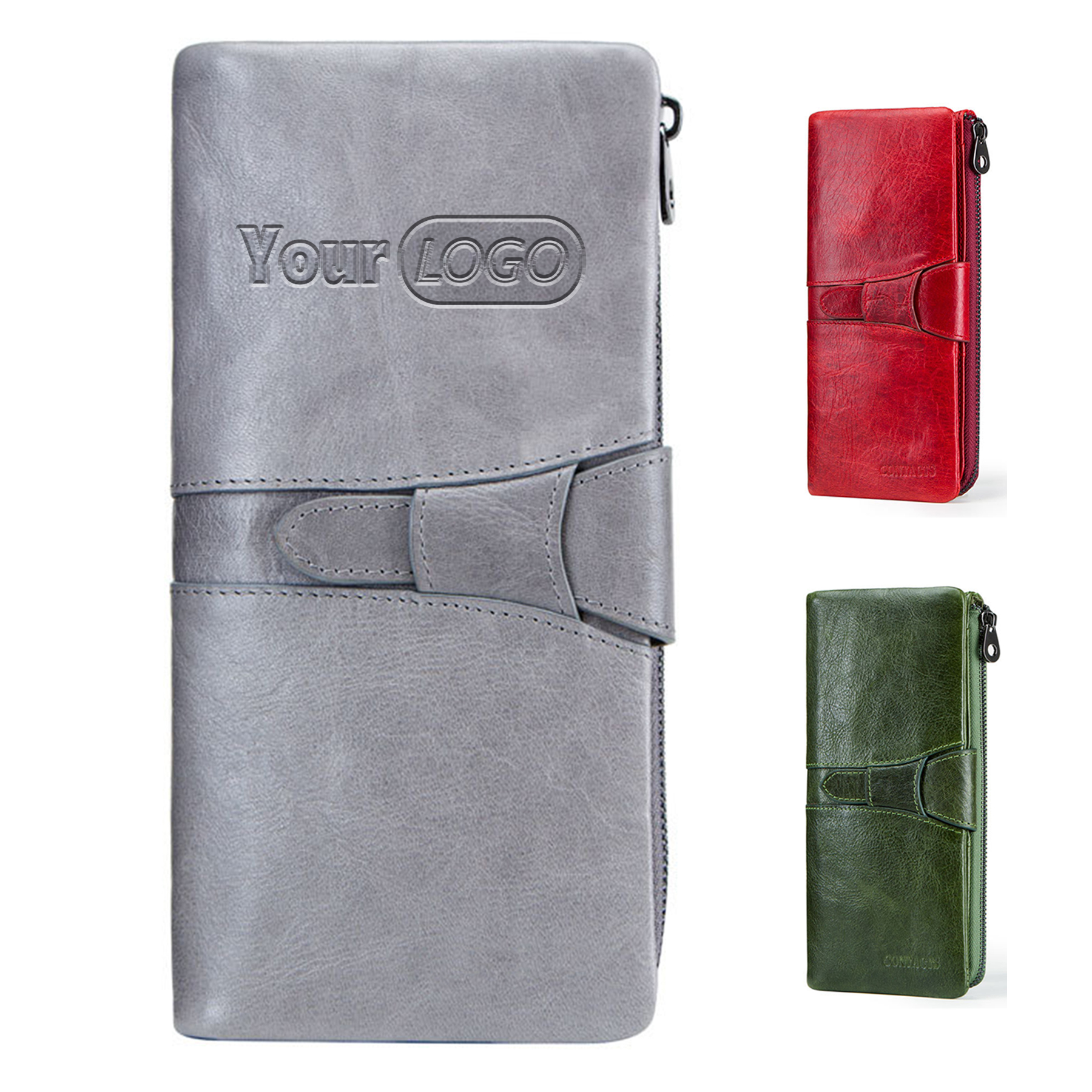 Leather Waterproof Large-capacity Buckled Wallet Women 2