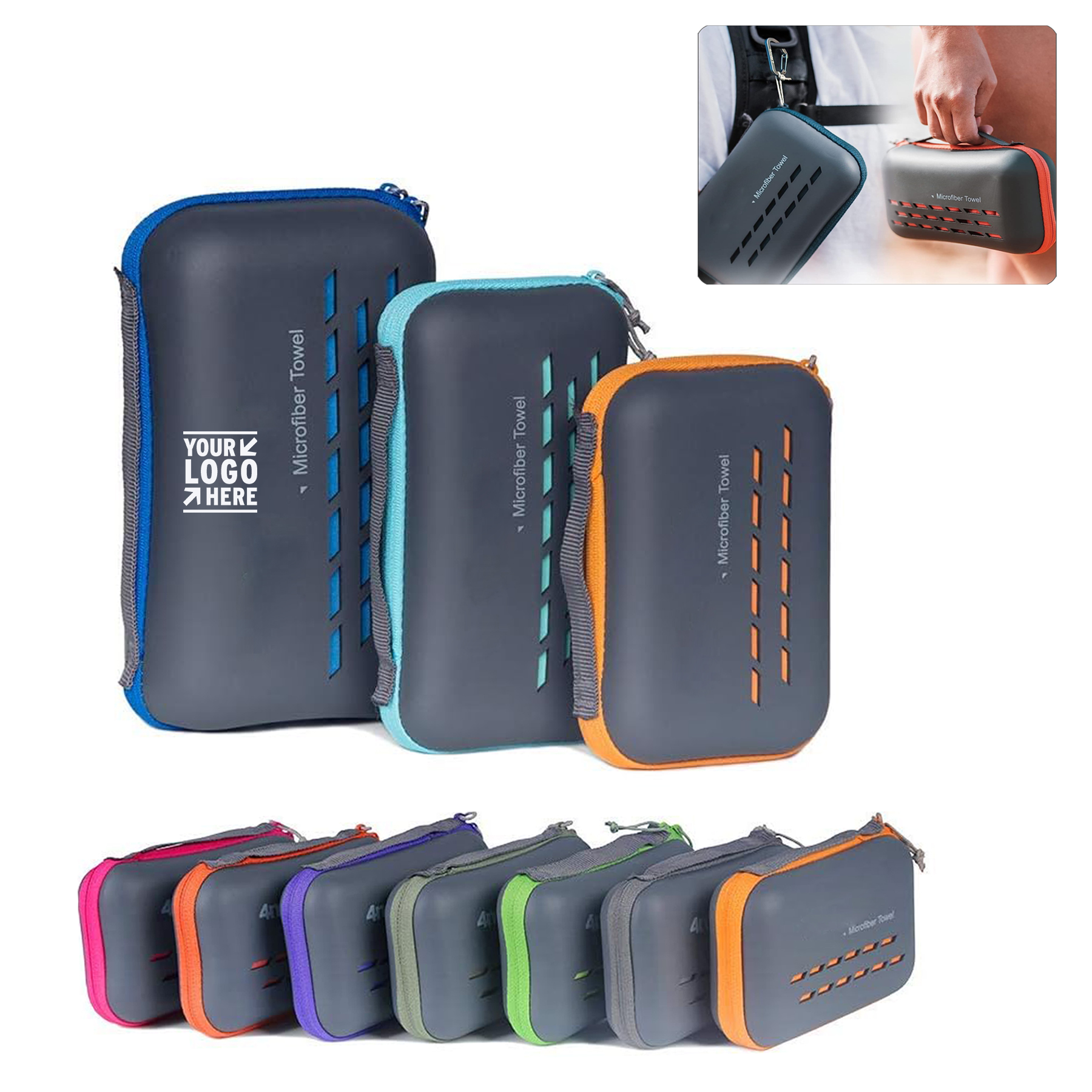 Camping Hiking Super Absorbent Fast Dry Ultra Soft Microfiber Travel Towel for Beach Sports Case 2