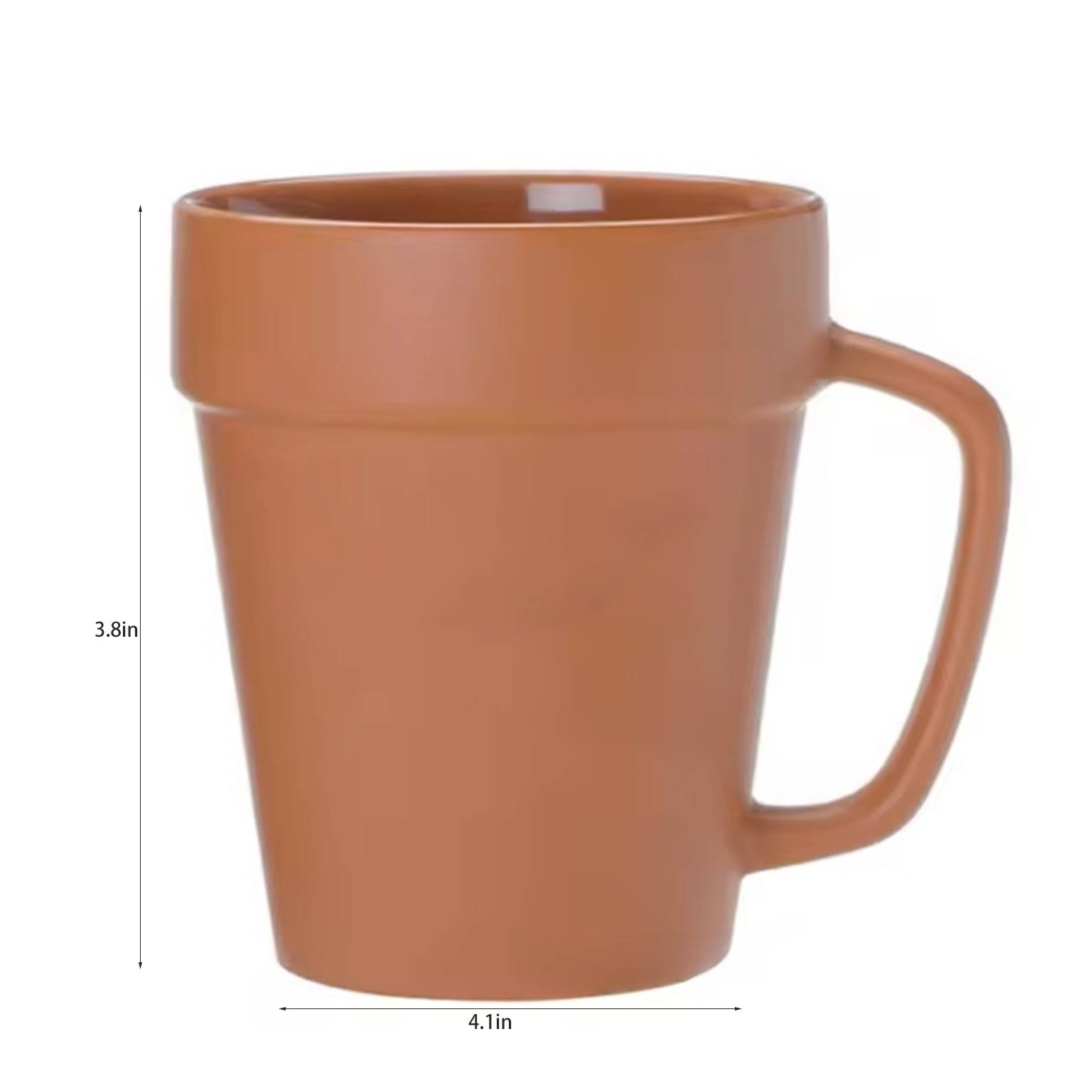 14oz Ceramic Flower Pot Mug w/ Handle 6