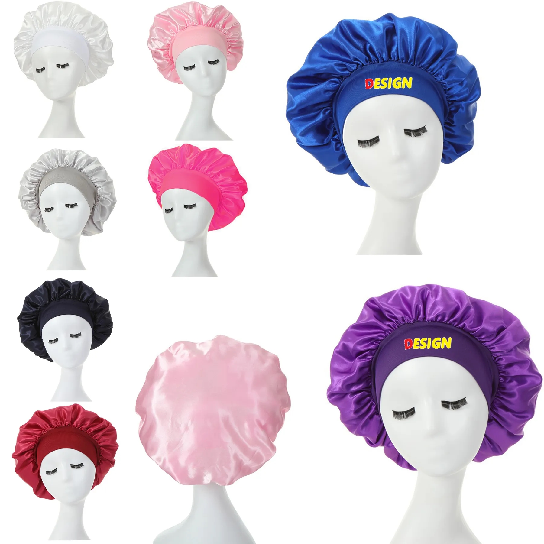 Large Satin Silk Bonnet Sleep Cap