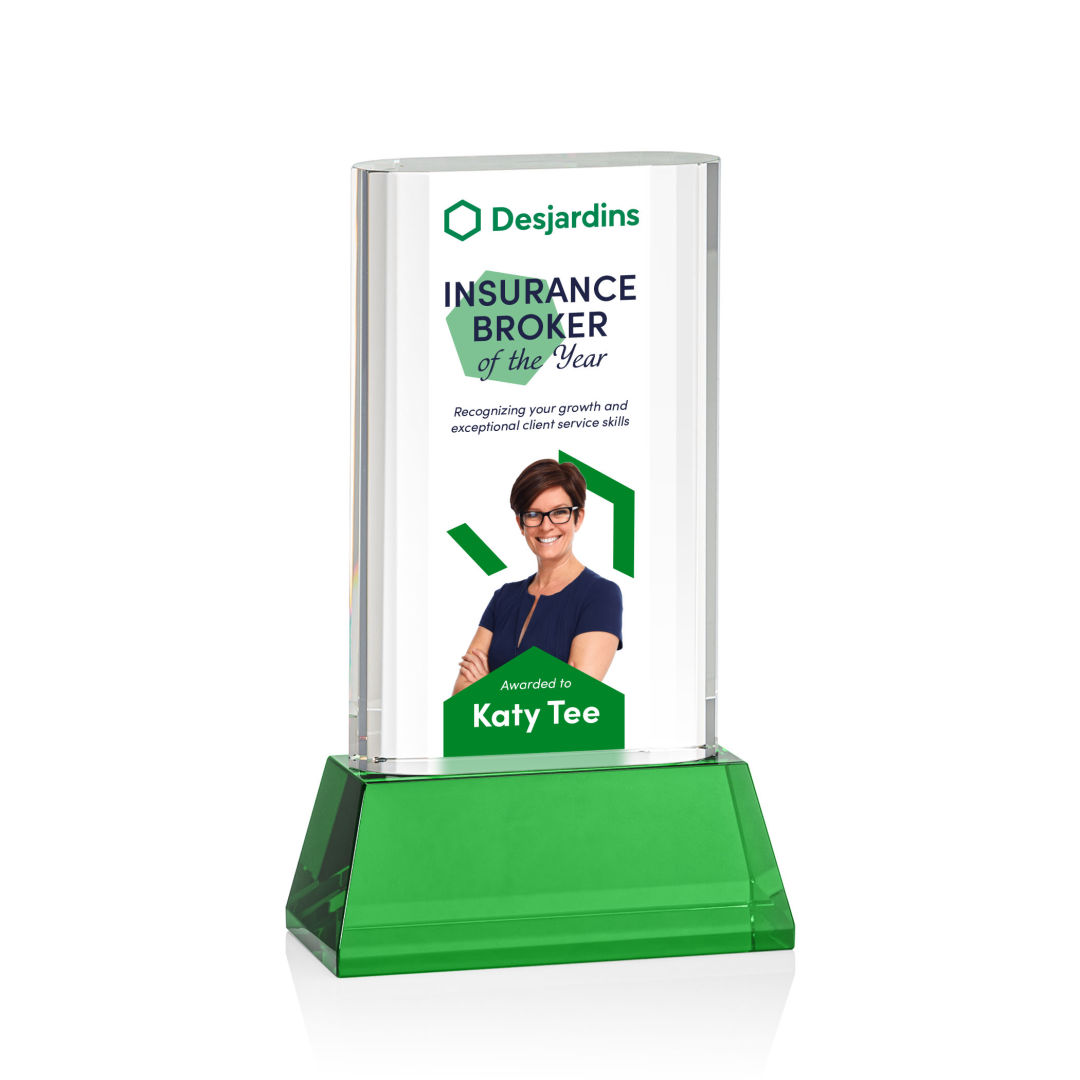 Merit VividPrint™ Award on Base - Green 2