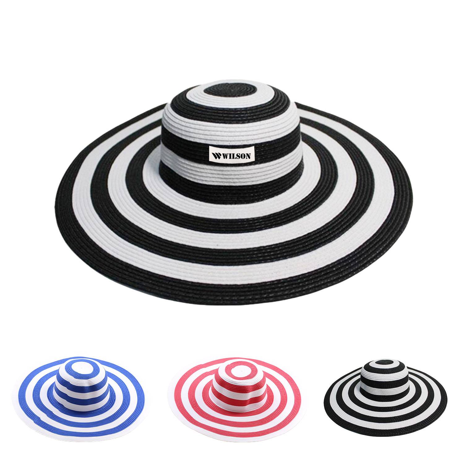Women Summer Stripe Beach Hat 3