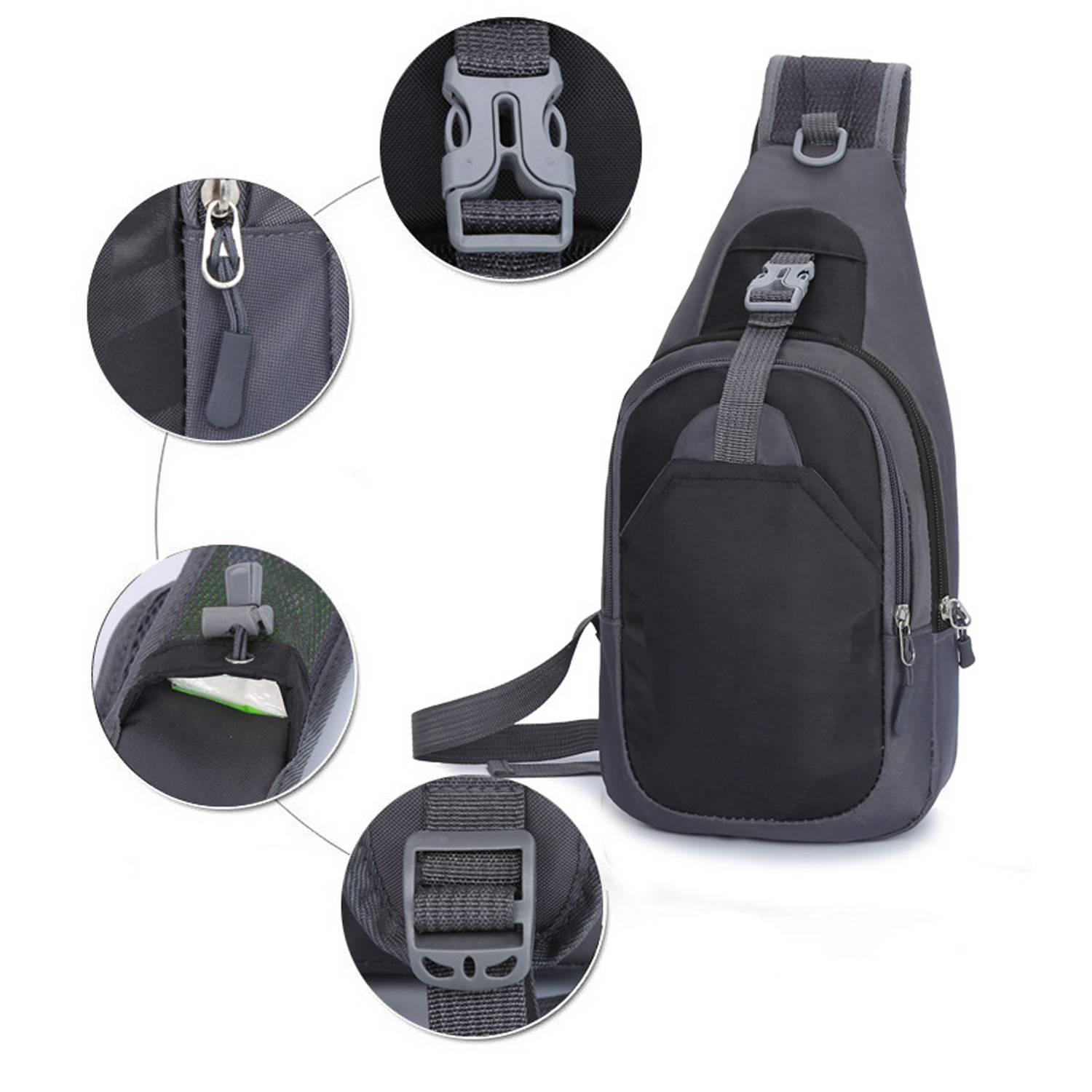 Multi Functional Leisure Sports Splash Proof Men's Chest Bag 3
