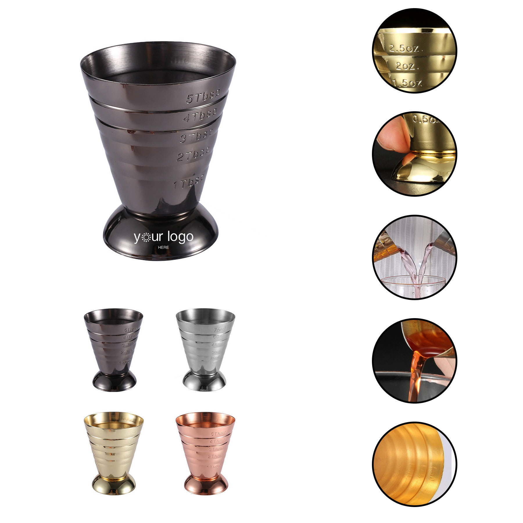Stainless Steel Multi Level Jigger Cup 2
