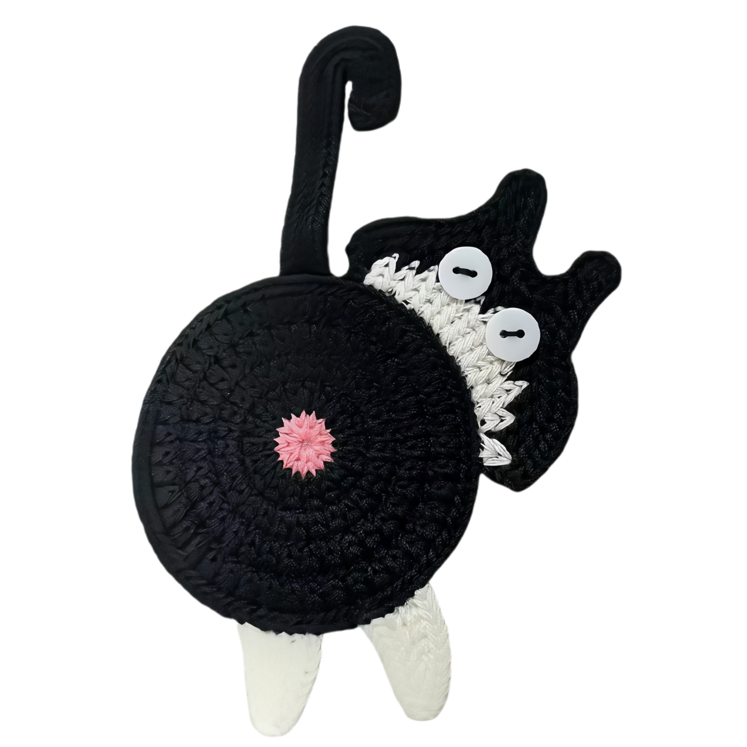 Fun Cat Butt Knitted Coaster 11
