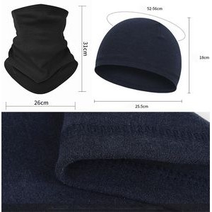 Polar Fleece hat Windproof Neck Warmer Gaiter Set 1