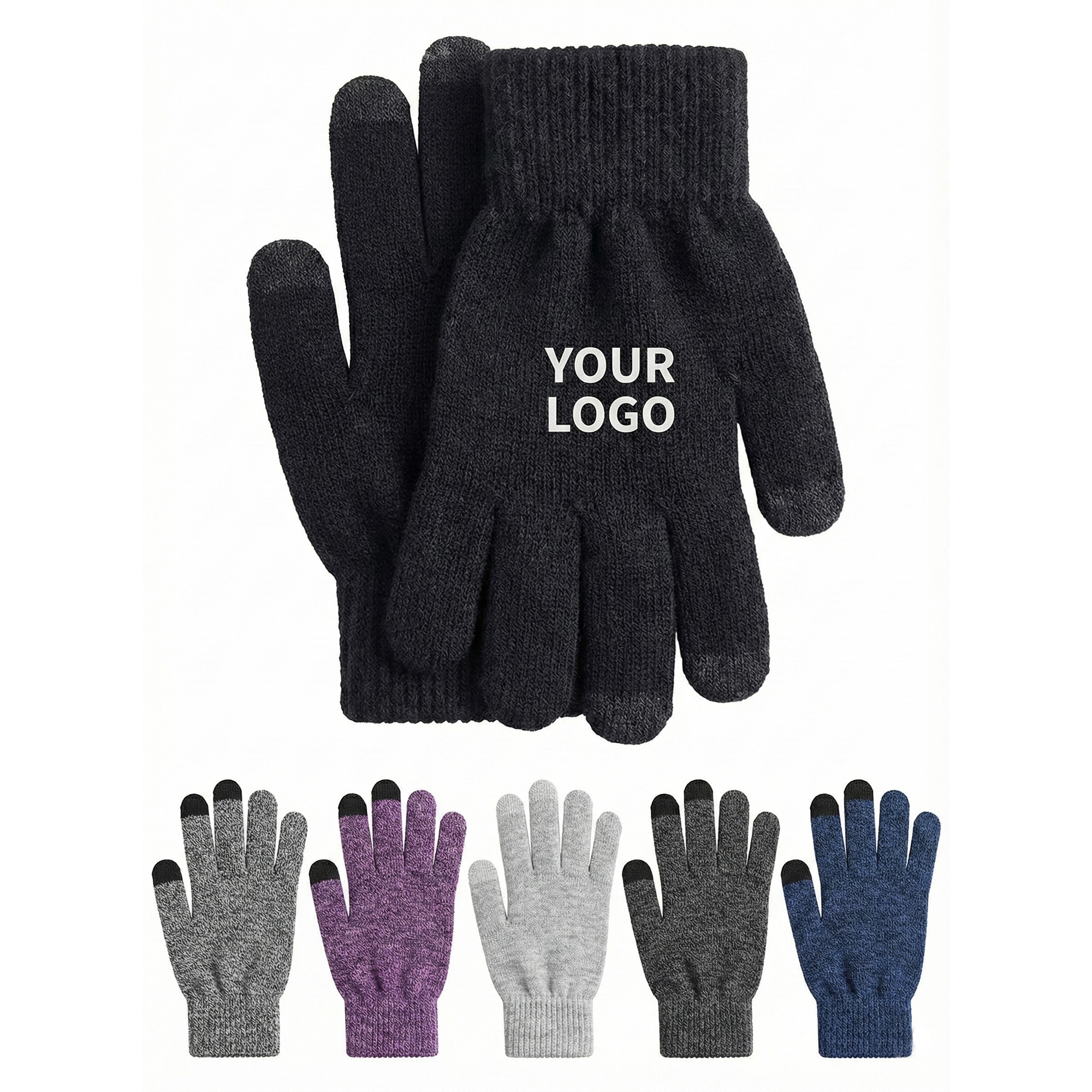 Winter Warm Acrylic Knit Touchscreen Gloves 2