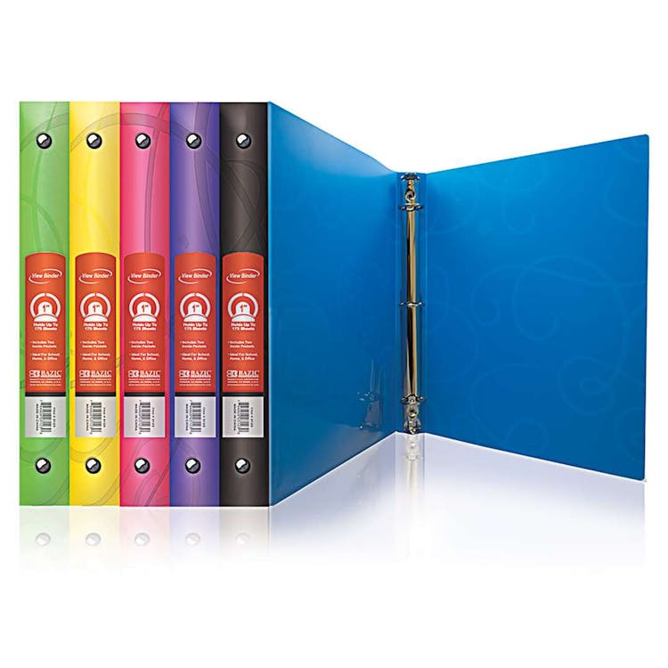 1" 3-Ring Poly Binders - Swirl Design Assorted Colors