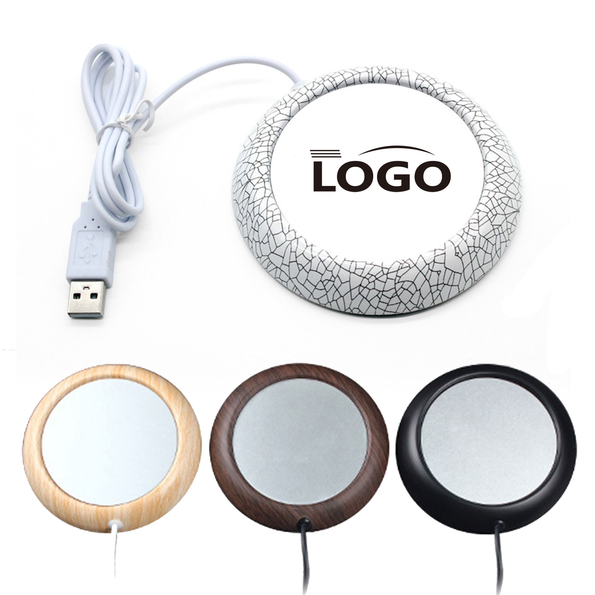 USB Wood Grain Beverage Warmer 3