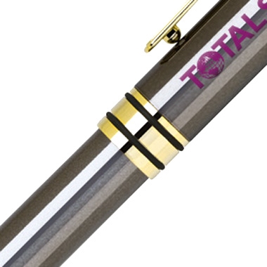 Elegant Heavy Weight Brass Ball Point Pen with Stylus - Gun Metal 4