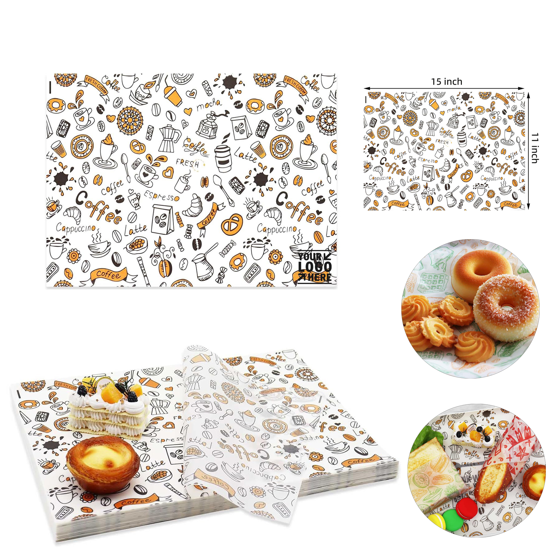 Festival Outdoor 11''x15'' Wax Deli Sheet Food Grease Resistant Sandwich Wrapping Paper 2
