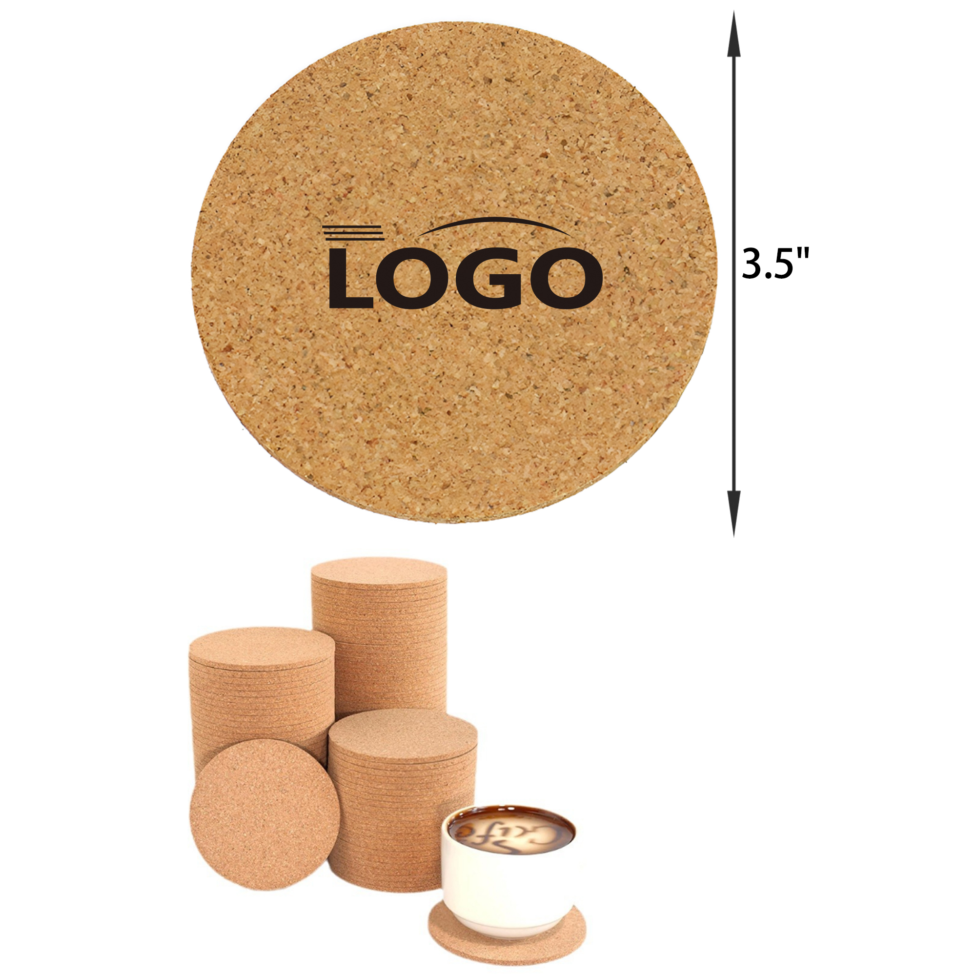 MOQ 50 PCS Stylish Round Corkwood Coaster 1