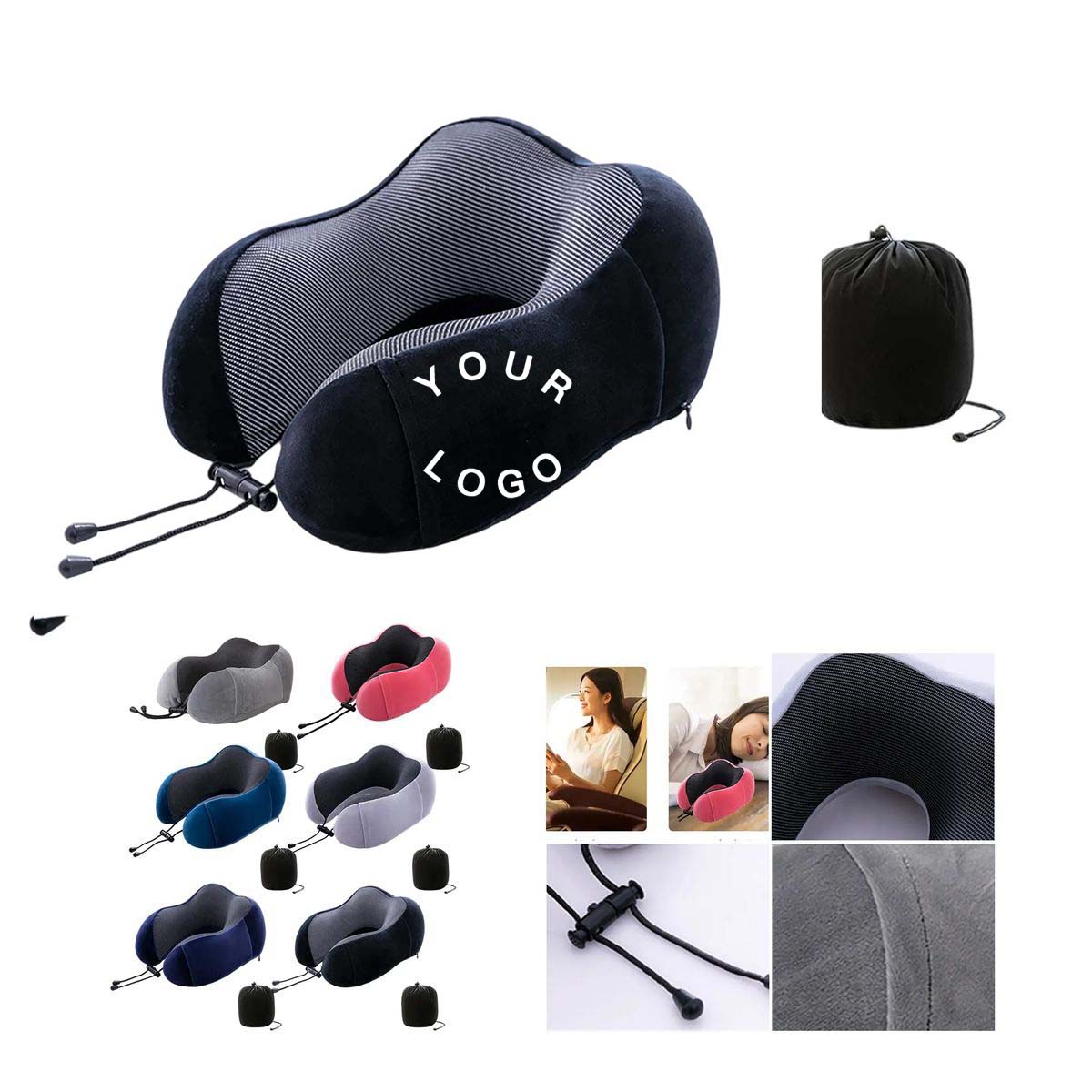 Soft Spandex Travel Pillow for Planes Trains and Cars 3