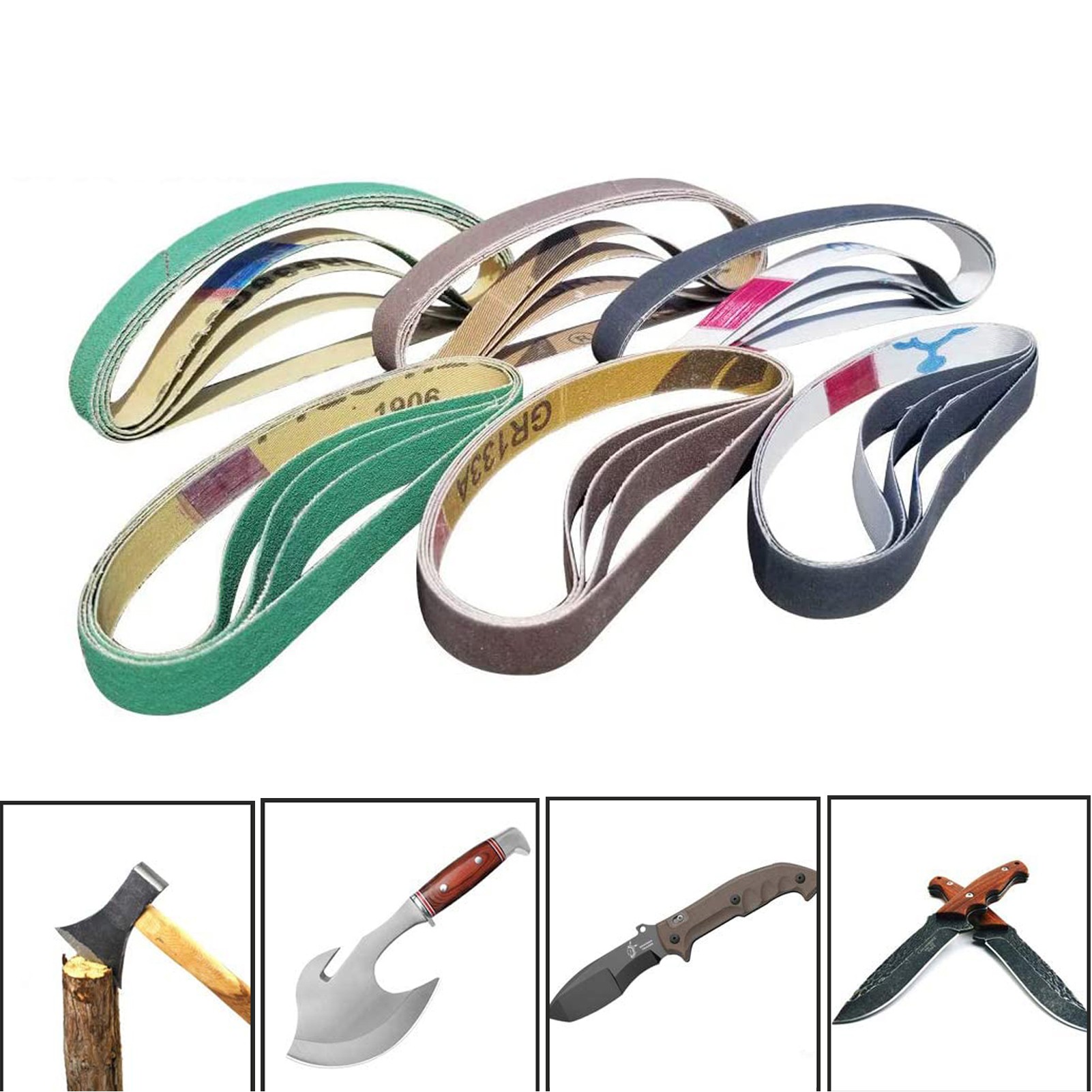 24 Pcs 1/2" x 12" Replacement Belt Kit Tool Sharpener 2