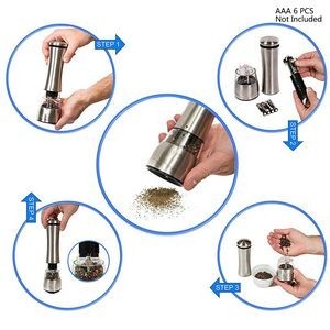 Gravity Activated Electric Salt And Pepper Grinder 7