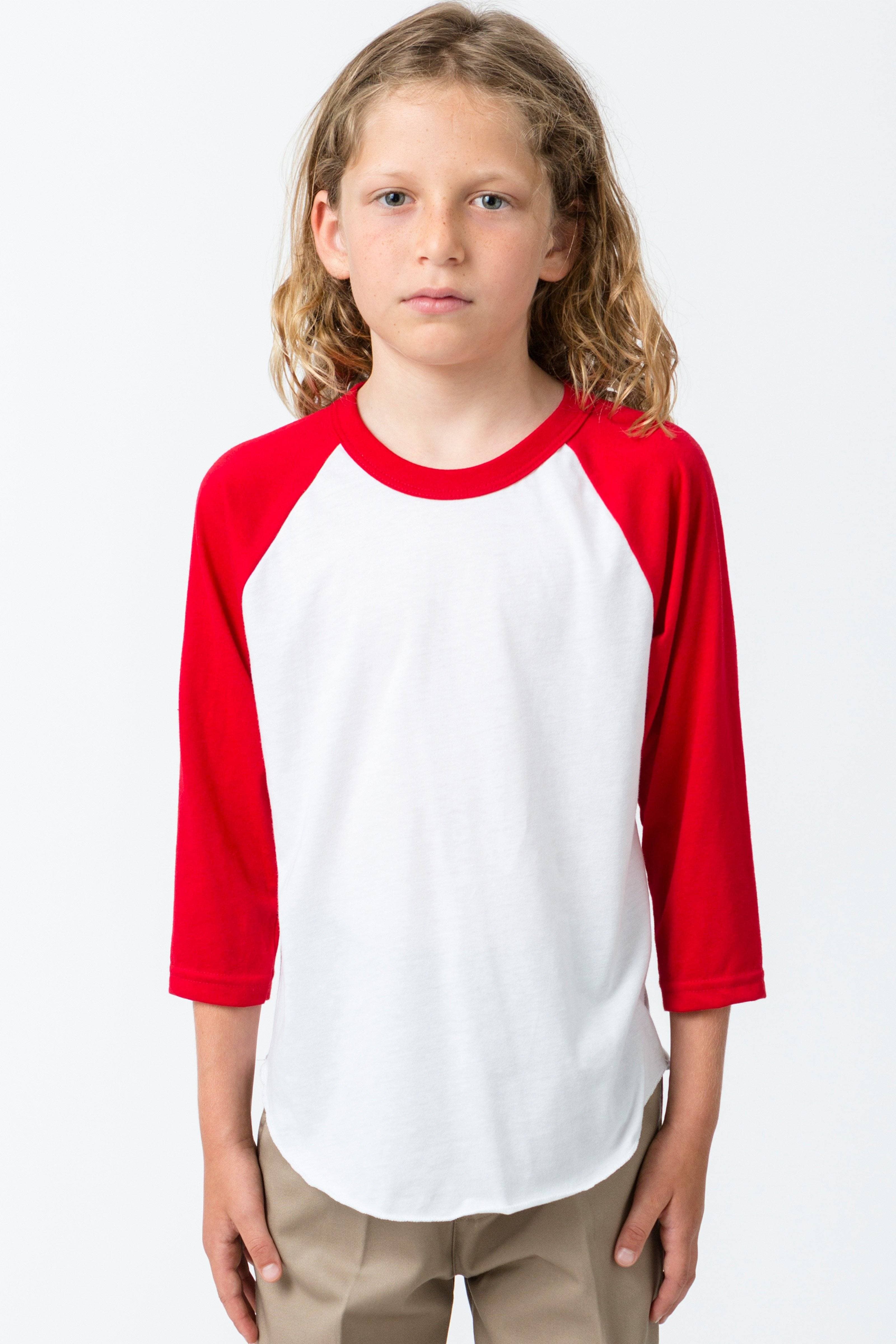 YOUTH 3/4 SLV PLY CTN RAGLAN 4
