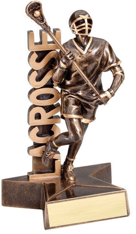 6 1/2" Tall Lacrosse Male Superstar Resin Award 2