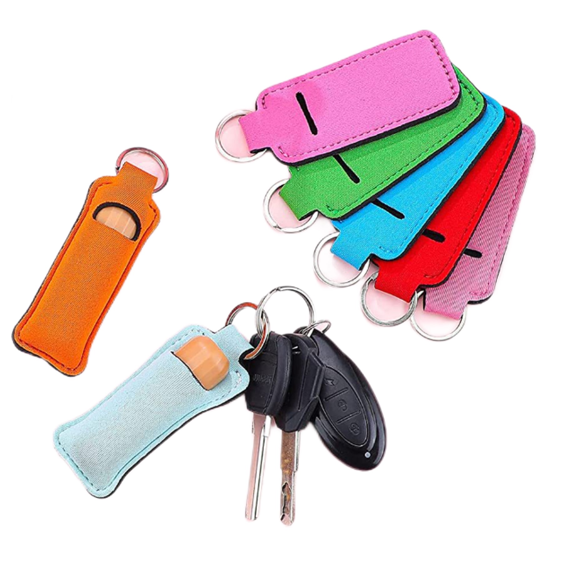 Neoprene Lip Balm Sleeve Key Chain (direct import) 2