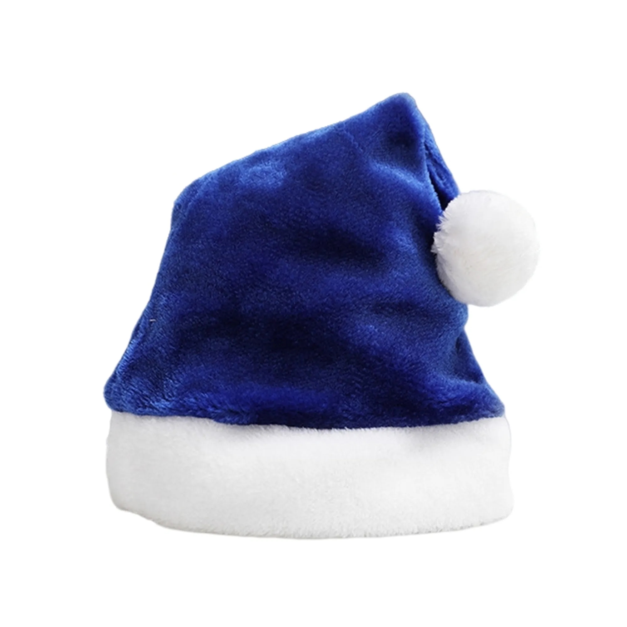 Warm Short Plush Holiday Christmas Santa Hat 3