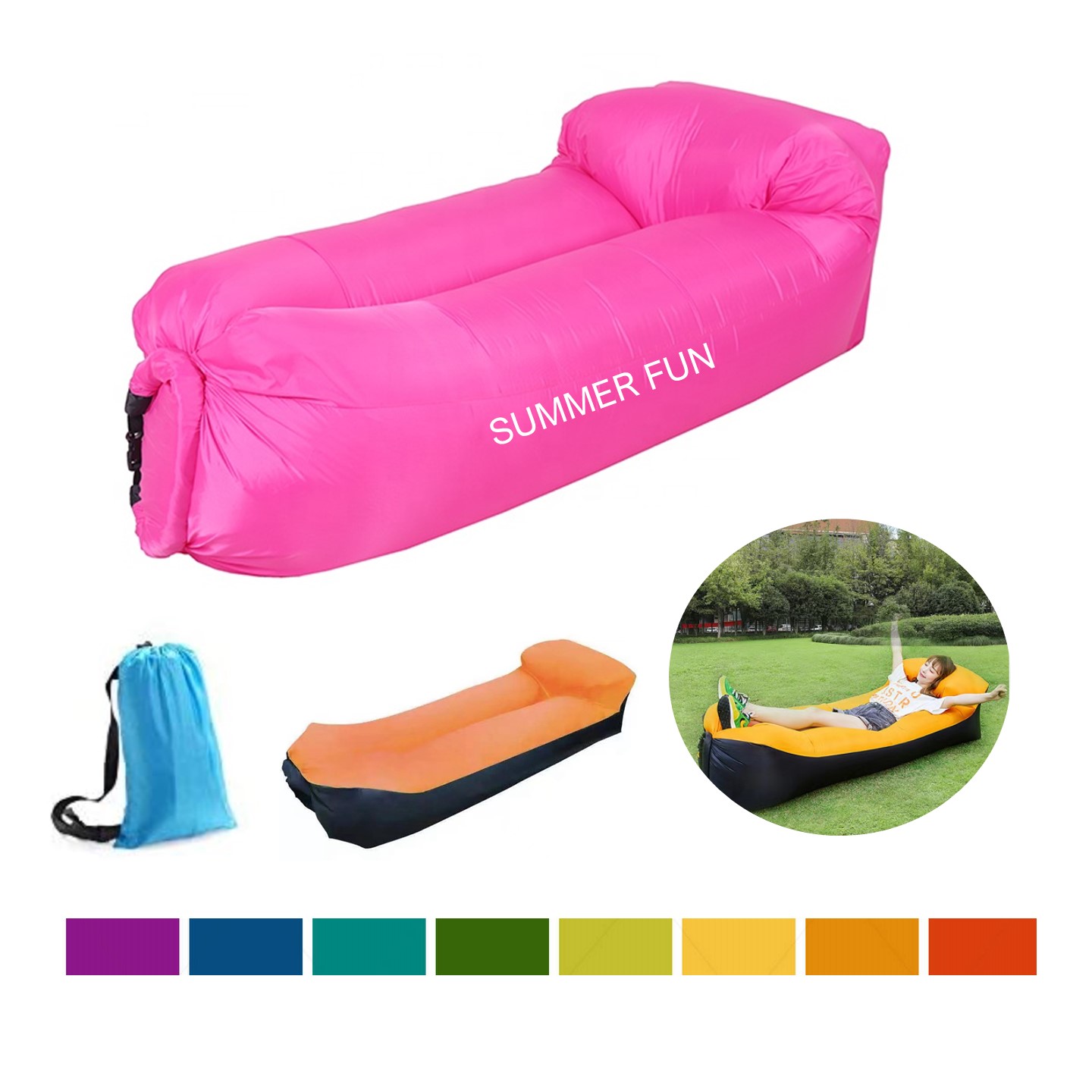 Portable Inflatable Lounge Chair with Pillow 8